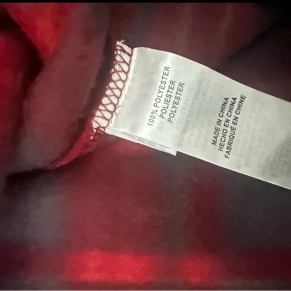 UNIONBAY Men’s NWT Hoodie M Red Plaid Microfleece Soft! - Picture 9 of 10